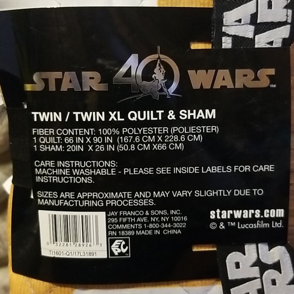 *NEW* Jay Franco Star Wars 40th Anniversary Twin / Twin XL Quilt and Sham - Picture 8 of 9